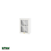 Горен модул с витринна врата и рафт БФ-Бяло мат-09-118