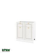 Долен модул с 2 чекмеджета,2 врати и рафт БФ-Бяло мат-09-26