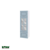 Горен модул с врата,витрина и две чекмеджета БФ-Деним мат-06-101