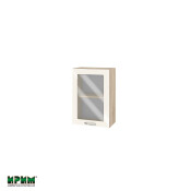 Горен модул с витринна врата и рафт АРФ-Крийм гланц-06-218