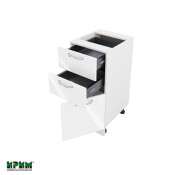 Долен модул с две чекмеджета и врата с плавно затваряне БФ-Бяло гланц-05-53 (десен)