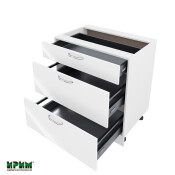 Долен модул с три чекмеджета с плавно затваряне БФ-Бяло гланц-05-55