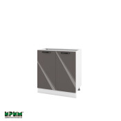 Долен модул за вграждане на мивка с две врати и рафт БФ-Антрацит гланц-05-23