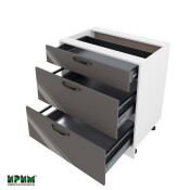 Долен модул с три чекмеджета с плавно затваряне БФ-Антрацит гланц-05-55