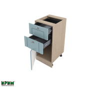 Долен модул с две чекмеджета и врата с плавно затваряне МФ-Деним мат-06-73 (ляв)