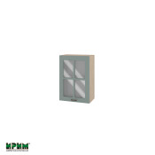 Горен модул с витринна врата и рафт МФ-Олив мат-11-118