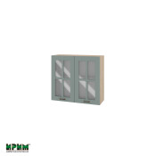 Горен модул с две витринни врати и рафт МФ-Олив мат-11-104