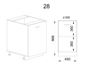 Долен модул с врата и рафт МФ-Олив мат-11-28