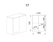 Горен модул за ъгъл с врата и рафт БФ-Карбон мат-11-17