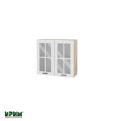 Горен модул с две витринни врати и рафт АРФ-Бяло фладер-04-104