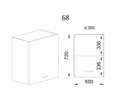 Горен модул с врата и рафт БФ-Бяло фладер-04-68 (ляв)