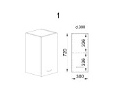Горен модул с врата и рафт МФ-Сонома-02-1