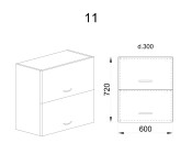 Горен модул с две хоризонтални врати МФ-Сонома-02-11