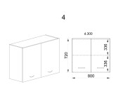 Горен модул с две врати и рафт БФ-Сонома-02-4