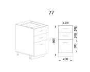 Долен модул с 2 чекмеджета,врата и рафт БФ-Сонома-02-77 (ляв)