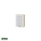 Горен модул с врата и рафт МФ-Бяло фладер-04-18 (десен)