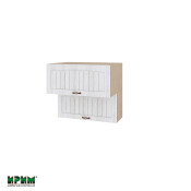 Горен модул с две хоризонтални врати МФ-Бяло фладер-04-107