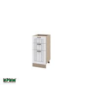 Долен модул с 2 чекмеджета,врата и рафт МФ-Бяло фладер-04-77 (ляв)