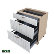 Долен модул с три чекмеджета с плавно затваряне МФ-Бяло фладер-04-55