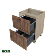 Долен модул с две чекмеджета с плавно затваряне и LED осветление МФ-Дъб натурал-06-72