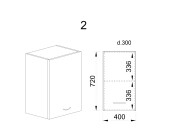 Горен модул с врата и рафт АРФ-Карбон мат-11-2