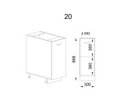 Долен модул с врата и рафт АРФ-Капучино мат-11-20