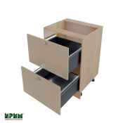 Долен модул с две чекмеджета с плавно затваряне и LED осветление МФ-Капучино мат-11-72