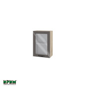 Горен модул с витринна врата и рафт АРФ-Антрацит гланц-05-218