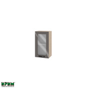 Горен модул с витринна врата и рафт МФ-Антрацит гланц-05-202