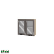 Горен модул с две витринни врати и рафт МФ-Антрацит гланц-05-204