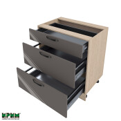 Долен модул с три чекмеджета с плавно затваряне МФ-Антрацит гланц-05-55