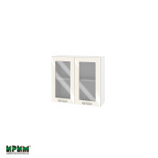 Горен модул с две витринни врати и рафт БФ-Крийм гланц-11-204