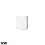 Горен модул с две врати и рафт МФ-Бяло гланц-05-3