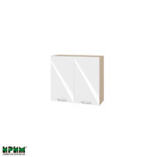 Горен модул с две врати и рафт МФ-Бяло гланц-05-4