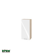 Горен модул с врата и два рафта МФ-Бяло гланц-05-116