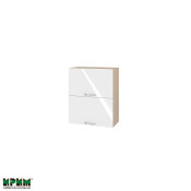 Горен модул с две хоризонтални врати МФ-Бяло гланц-05-11