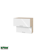 Горен модул с две хоризонтални врати МФ-Бяло гланц-05-107