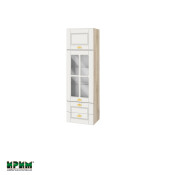 Горен модул с врата,витрина и две чекмеджета АРФ-Бяло мат-09-101