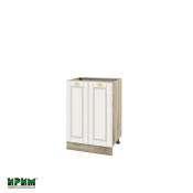 Долен модул за вграждане на мивка с две врати и рафт АРФ-Бяло мат-09-22