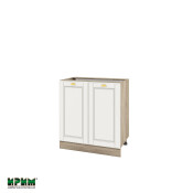 Долен модул за вграждане на мивка с две врати и рафт АРФ-Бяло мат-09-23