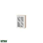 Горен модул с витринна врата и рафт МФ-Бяло мат-09-118