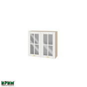 Горен модул с две витринни врати и рафт МФ-Бяло мат-09-104