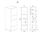 Колонен модул четири врати МФ-Бяло мат-09-48