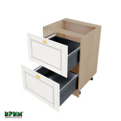 Долен модул с две чекмеджета с плавно затваряне и LED осветление МФ-Бяло мат-09-72