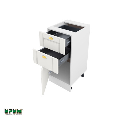 Долен модул с две чекмеджета и врата БФ-Бяло мат-09-73 (ляв)