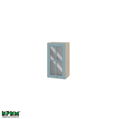 Горен модул с витринна врата и рафт МФ-Деним мат-06-102