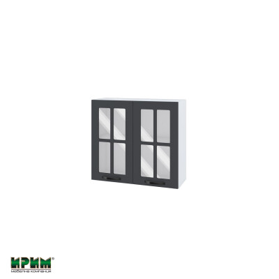 Горен модул с две витринни врати и рафт БФ-Карбон мат-11-104