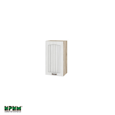 Горен модул с врата и рафт АРФ-Бяло фладер-04-52 (ляв)