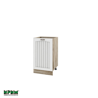 Долен модул с врата и рафт АРФ-Бяло фладер-04-43 (десен)