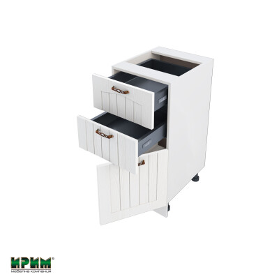 Долен модул с две чекмеджета и врата с плавно затваряне БФ-Бяло фладер-04-53 (десен)